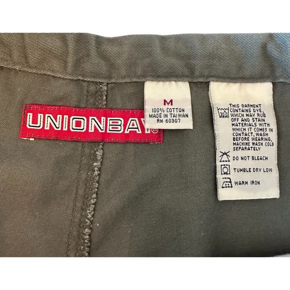 Original UNIONBAY Men's Lightweight Drawstring Cargo Pull-On Shorts Green M - Picture 4 of 4